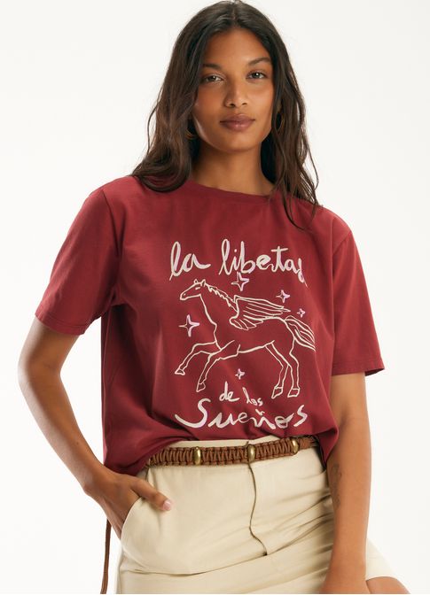 T-shirt box cavalo alado vermelho