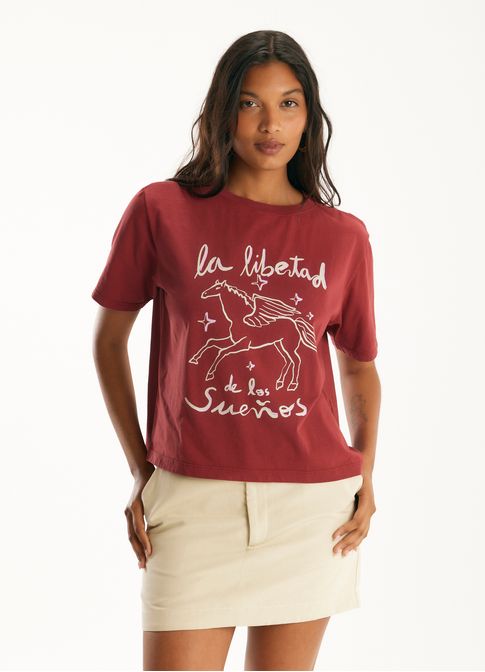 T-shirt box cavalo alado vermelho
