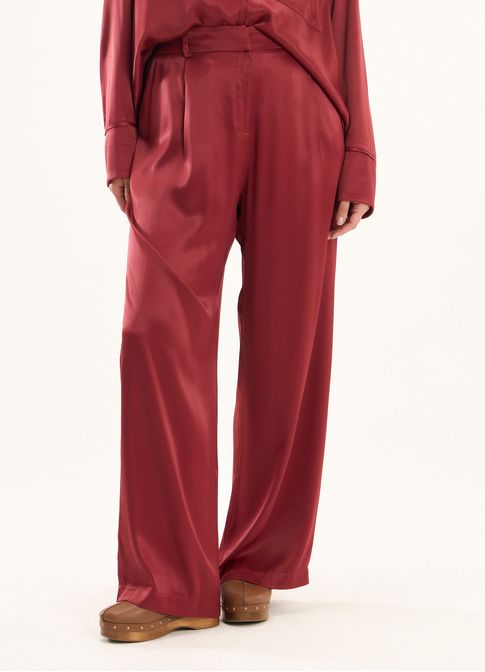 Calça viscose acetinada vermelho