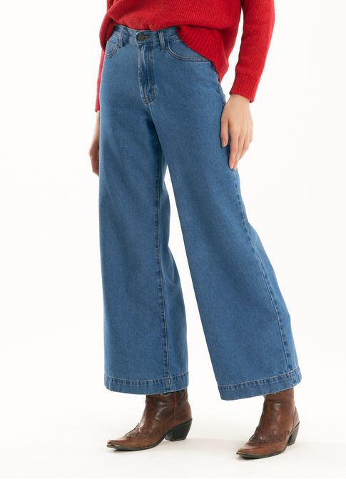 Calça jeans wide leg classic jeans