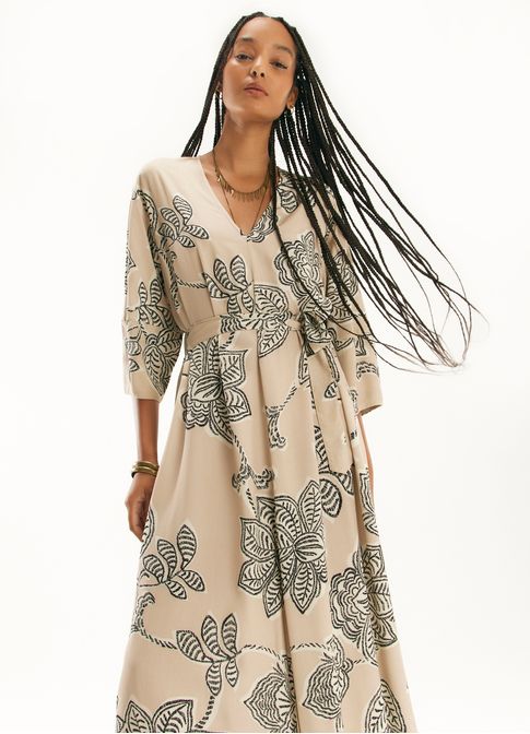 Vestido midi estampado cale
