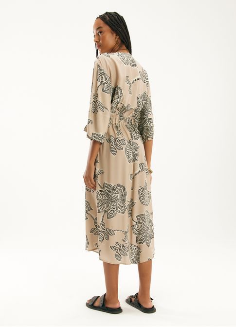 Vestido midi estampado cale