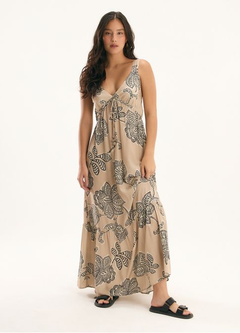 Vestido alça estampado cale
