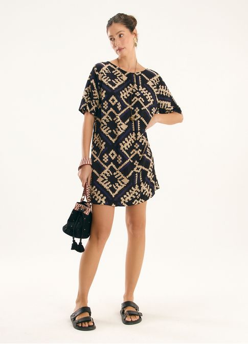 Vestido t-shirt dress estampado pampas