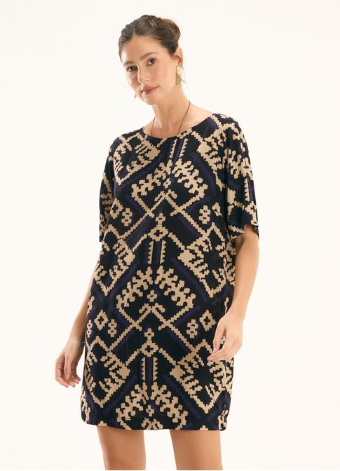 Vestido t-shirt dress estampado pampas