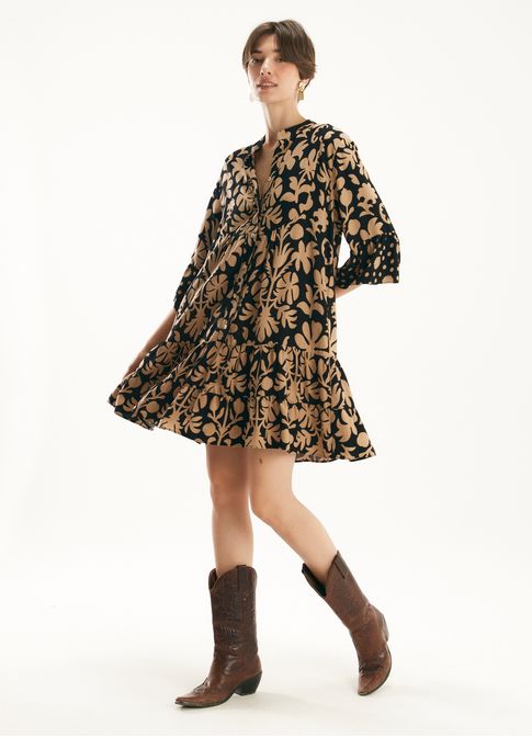 Vestido curto estampado alba