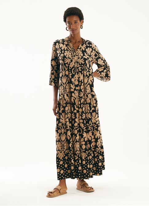 Vestido longo estampado alba