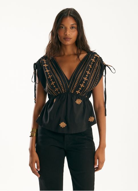 Blusa voil bordado nômade
