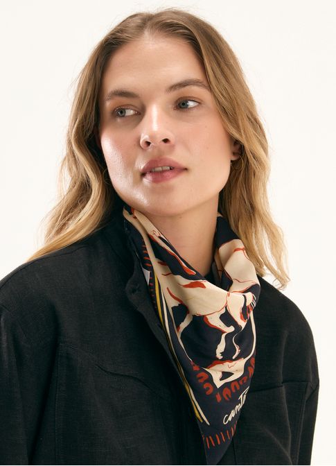 Lenço estampado caballos