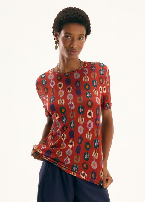 Blusa digital estampada morada