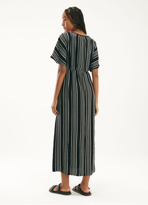 Vestido viscose listra jornada