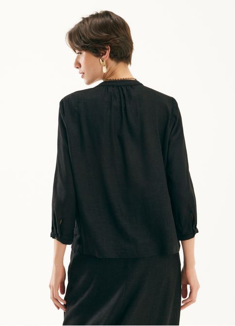 Blusa linho horizontes preto