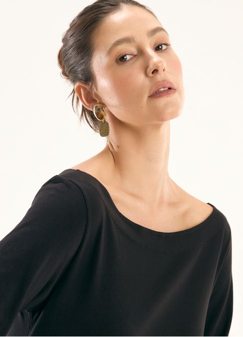 Vestido malhão recortes preto