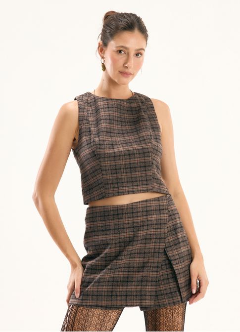 Regata shell xadrez vintage flanelado
