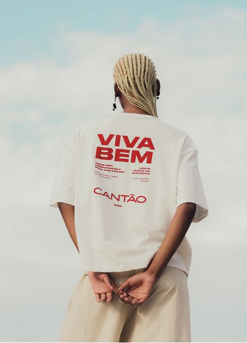 T-shirt maxi viva bem off white