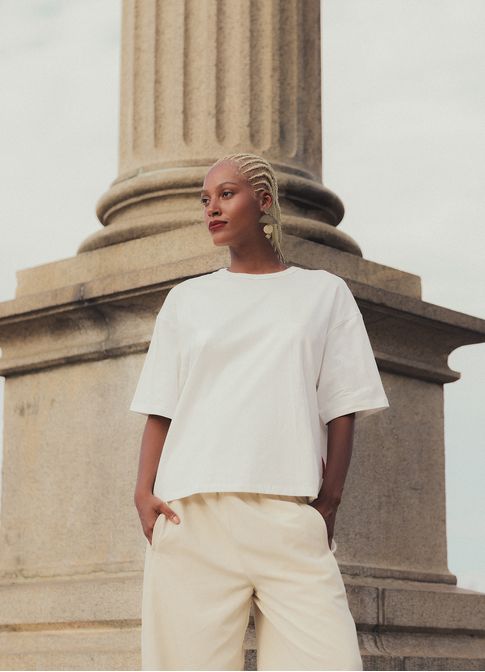 T-shirt maxi viva bem off white