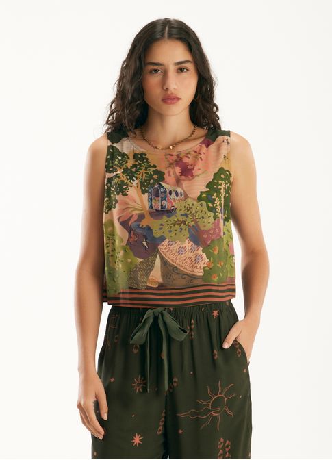 Blusa shell estampada zíngaro