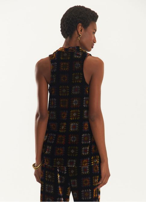 Blusa veludo folk