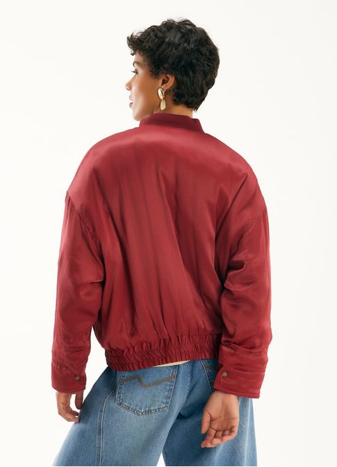 Casaco viscose acetinada vermelho
