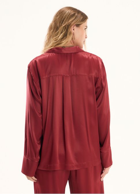 Camisa viscose acetinada vermelho