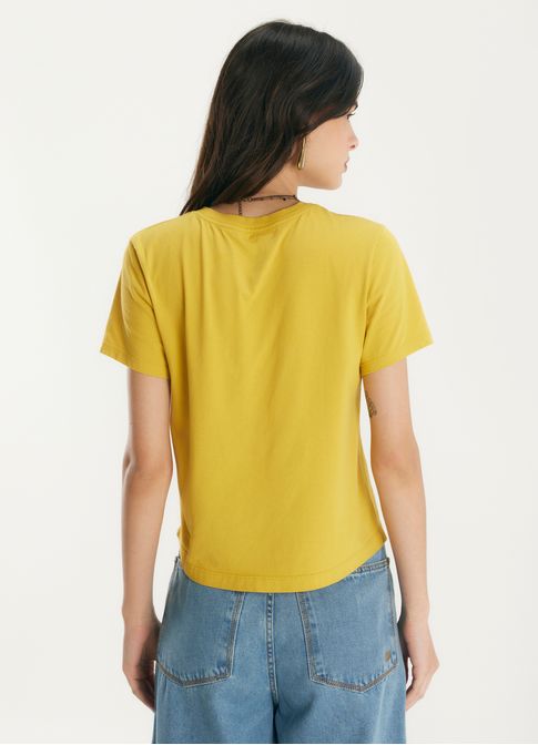 T-shirt babylook toda escolha amarelo