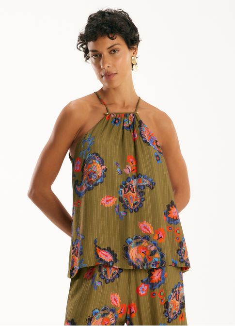 Blusa est paisley acqua