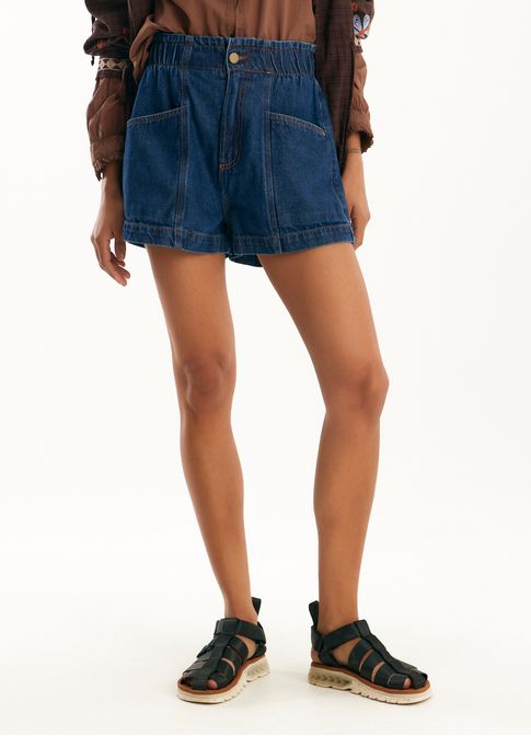 Short jeans recortes jeans