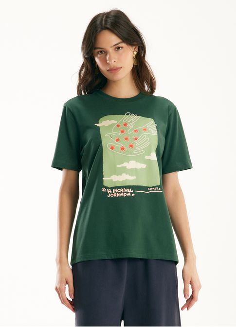 T-shirt classic jornada bordada verde militar