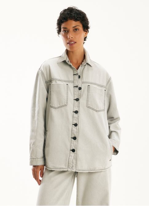 Jaqueta jeans camisaria grey jeans