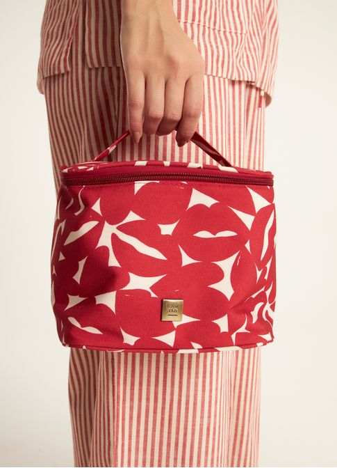 Necessaire canvas estampada bisous