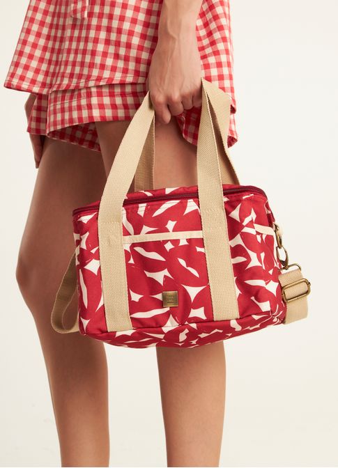 Cooler bag canvas estampada bisous