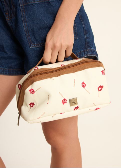 Necessaire canvas estampada fósforos
