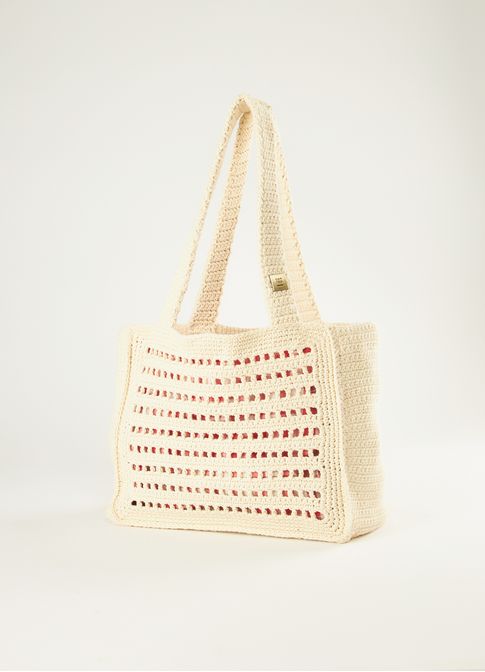 Bolsa macramê vichy