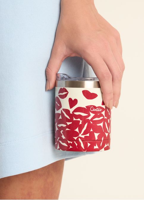Copo térmico estampado bisous 355 ml