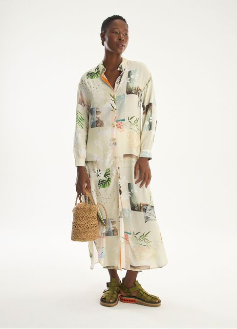 Vestido chemisier estampado albúm lab