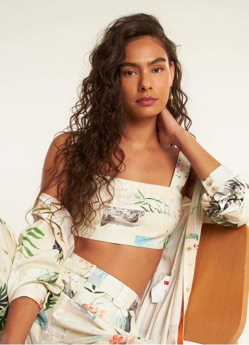 Top linho estampado albúm lab