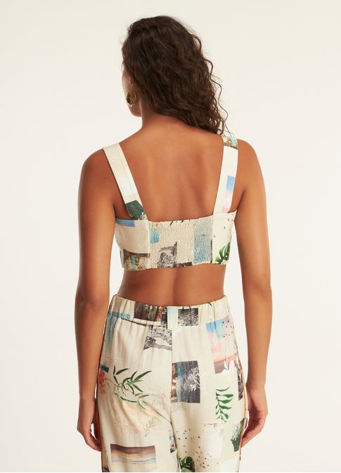 Top linho estampado albúm lab