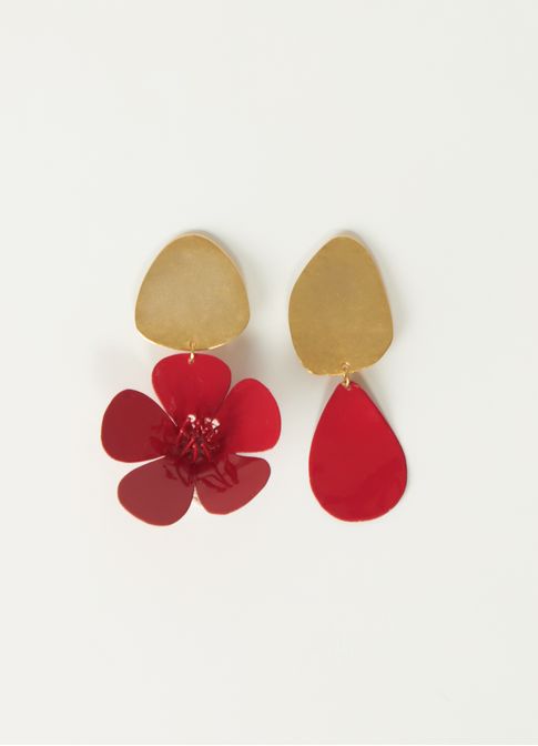Brinco maxi flor vermelho