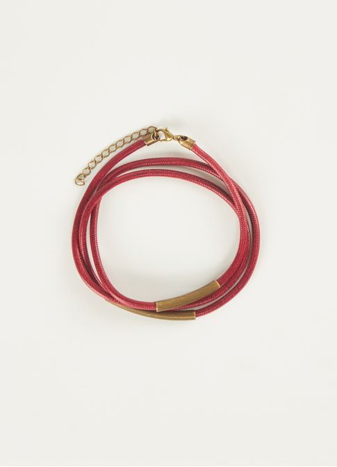 Pulseira corda e metal