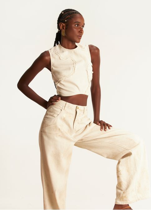 Regata shell sarja linho brisa off white