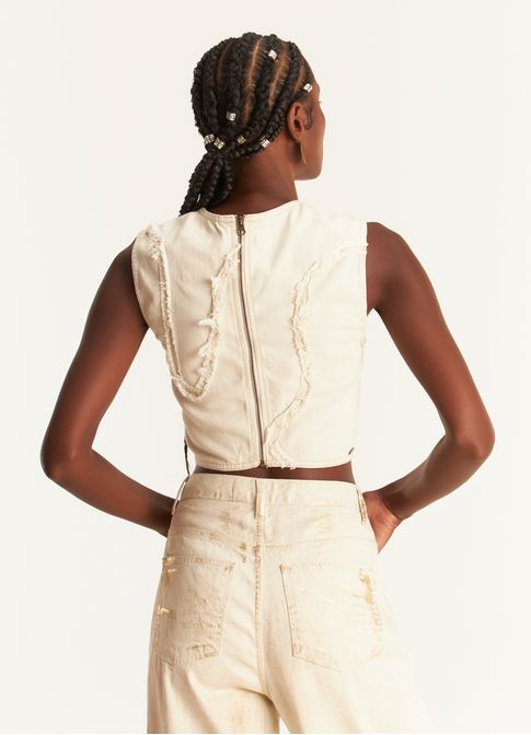 Regata shell sarja linho brisa off white