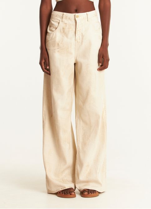 Calça sarja foil