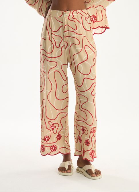 Calça estampada ondular