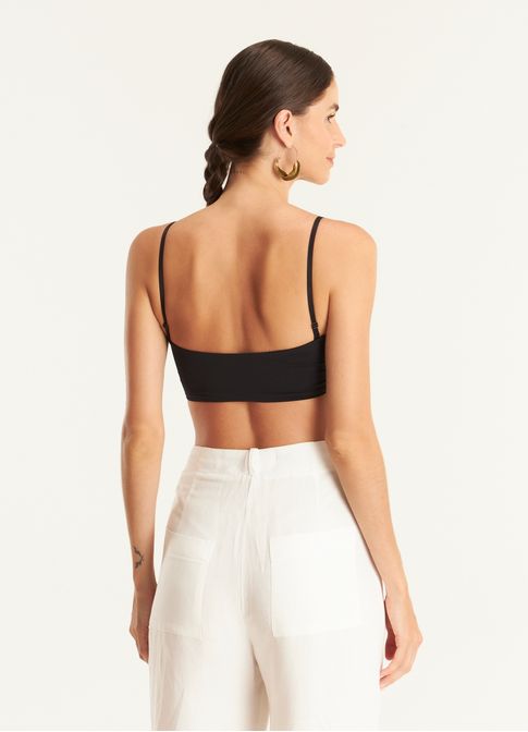 Cropped faixa alça removível preto