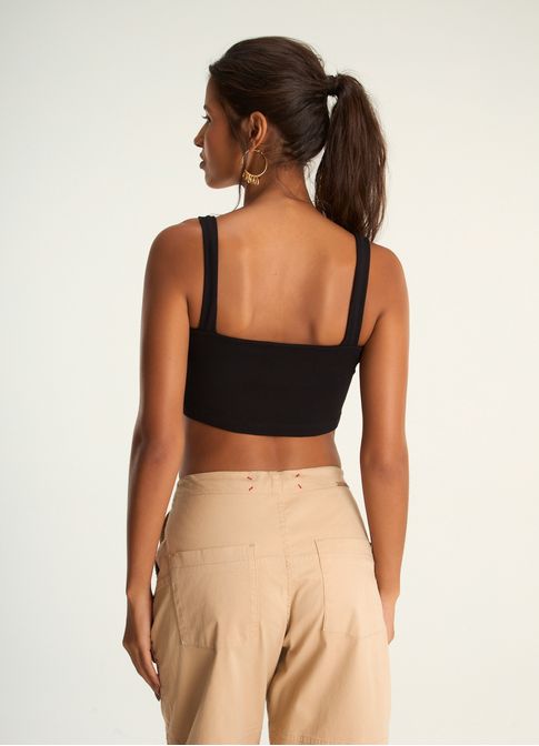 Top ribana básico preto