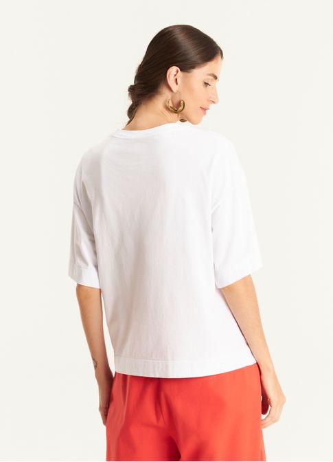 Blusa básica algodão maxi branco