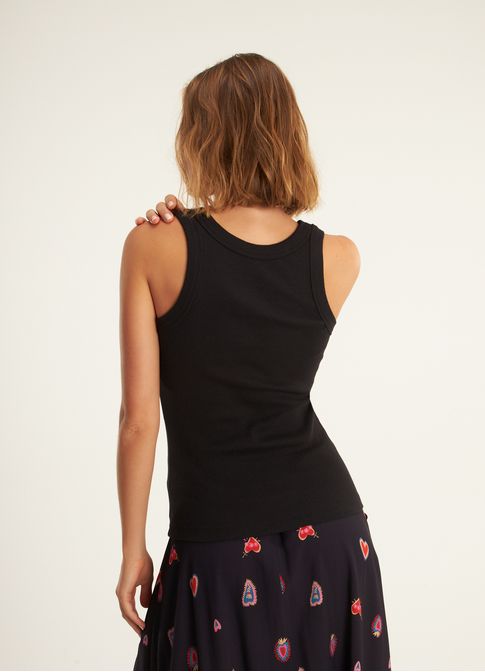 Regata básica ribana com elastano preto