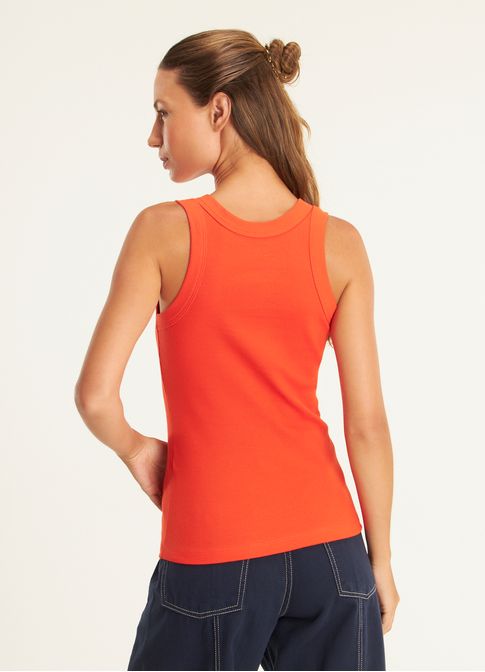 Regata básica ribana com elastano vermelho