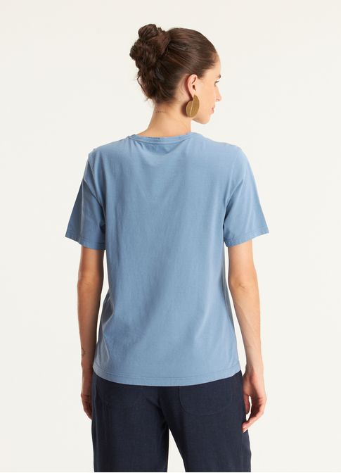 Blusa algodão classic azul
