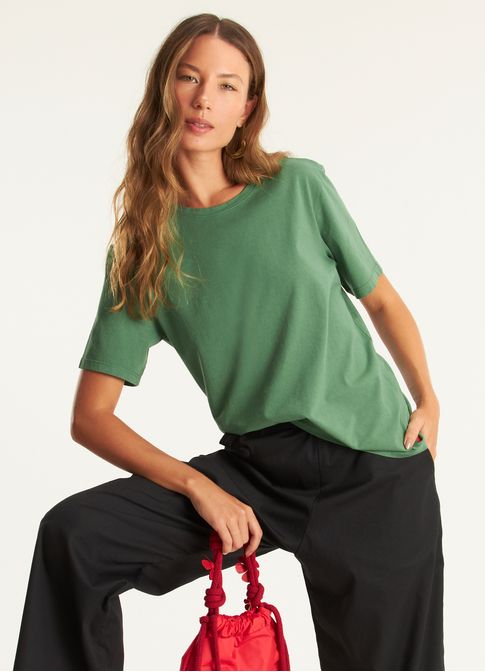 Blusa algodão classic verde escuro